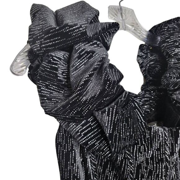 Lavish Alice Off Shoulder Corset Bodice Velvet Diamante Mini Dress Black Size 6 - Picture 6 of 12